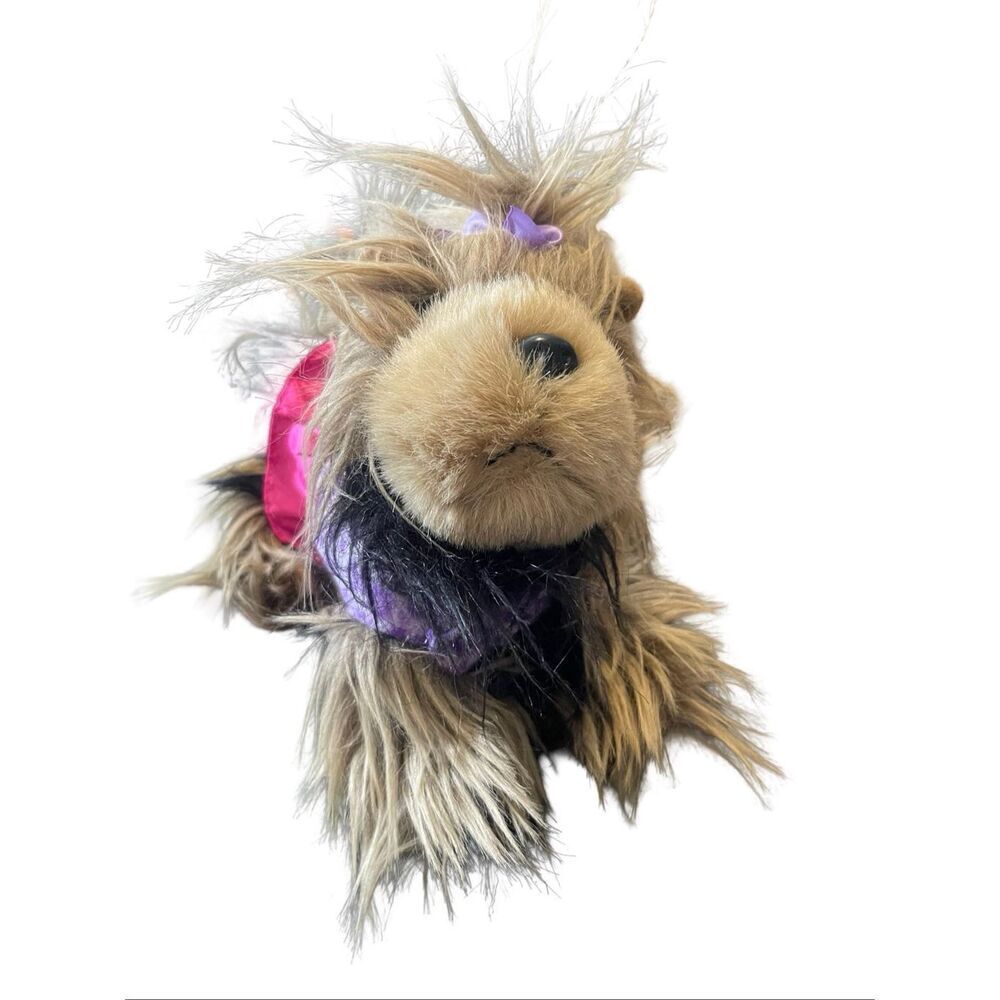 Battat Black Brown Pink Blue Scarf Pucci Pups Yorkshire Terrier Plush Stuffed An